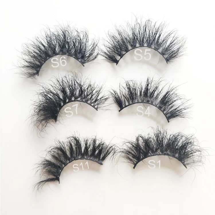 

25mm 27mm Long Big Dramatic Fluffy Mink Fur Eyelash 100% Real Wholesale 6D 3D Mink Eyelashes