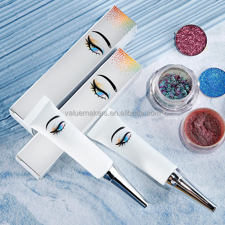 

2021 New Trending No Logo Glitter Flakes Clear Vibrant Glue Pigment Makeup Base Pigment Mixing Drops, Clear color