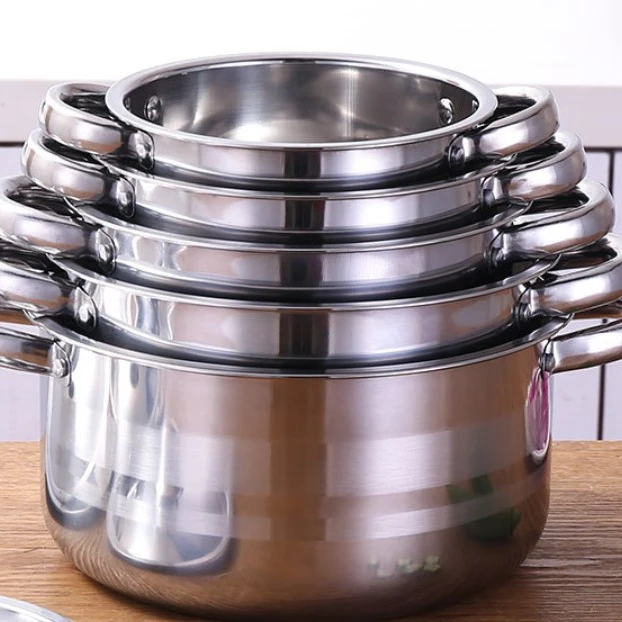 10PCS OEM ODM stainless steel non-stick kitchen cookware chinese hot pot set with induction