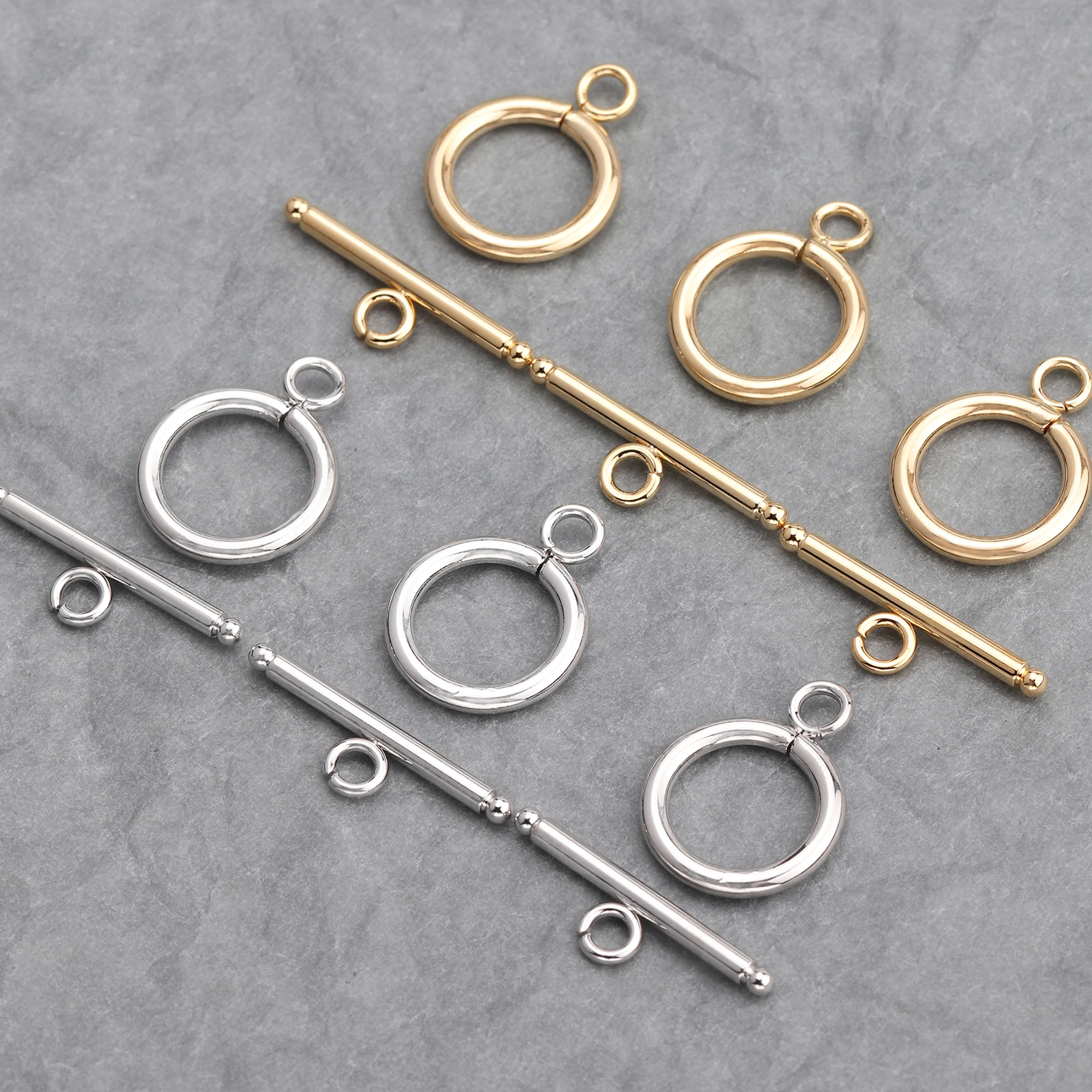 

Wholesale Stainless Steel Toggle Clasp Diy Bracelet Necklace Connector Jewelry Making Accessories M604 6pairs/lot, Gold,silver