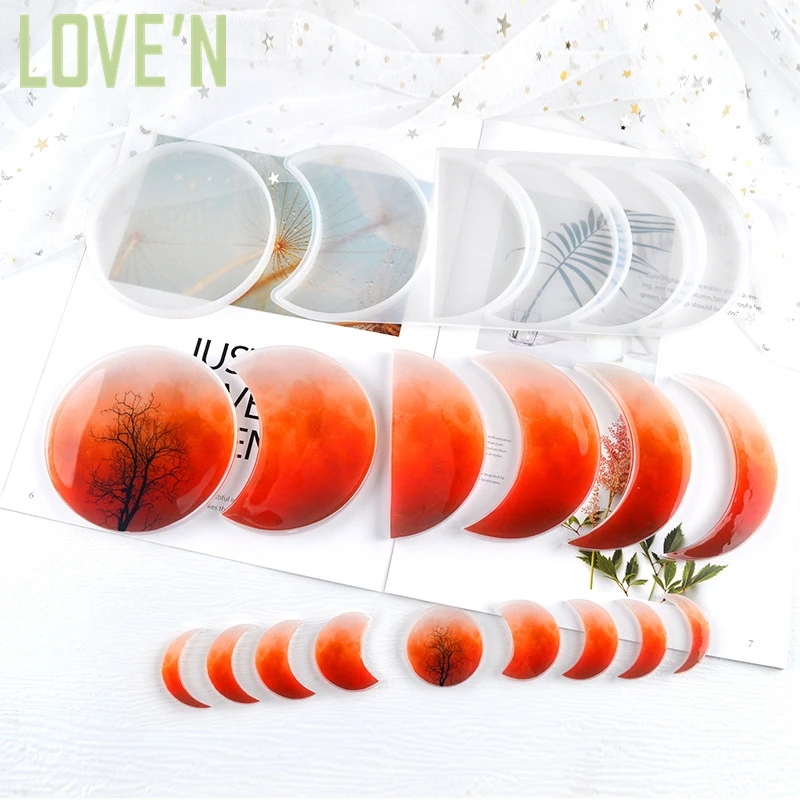 

LOVE'N LV110R DIY Crescent moon Silicone Mold for ornaments Home decoration mould Plate Jewelry Pendant keychain Epoxy Resin