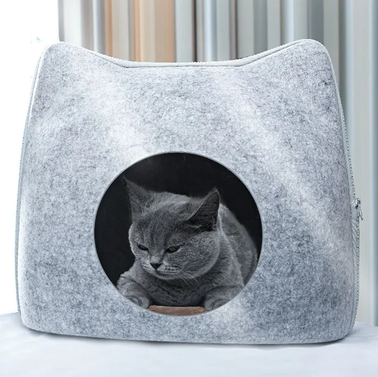 

customized color handmade Customized logo Cat Bed Felt Bed House cat cave