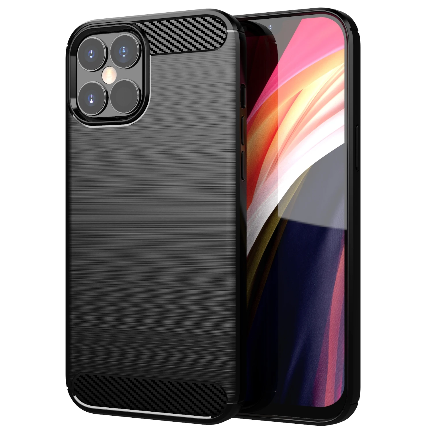 

LeYi Hot selling low price Carbon fiber cell phone case Shockproof soft cover for IPhone 13 12 series