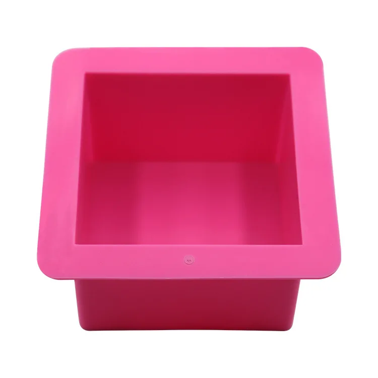 

BPA Free DIY Handmade Reusable 500ML 9X9X6.5cm Silicone Square Soap Mold, Pink