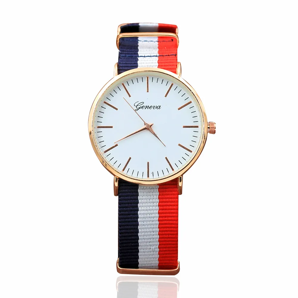 

High Quality Ultra-thin nylon canvas couple Student Korean fashion gift quartz watches, As pic