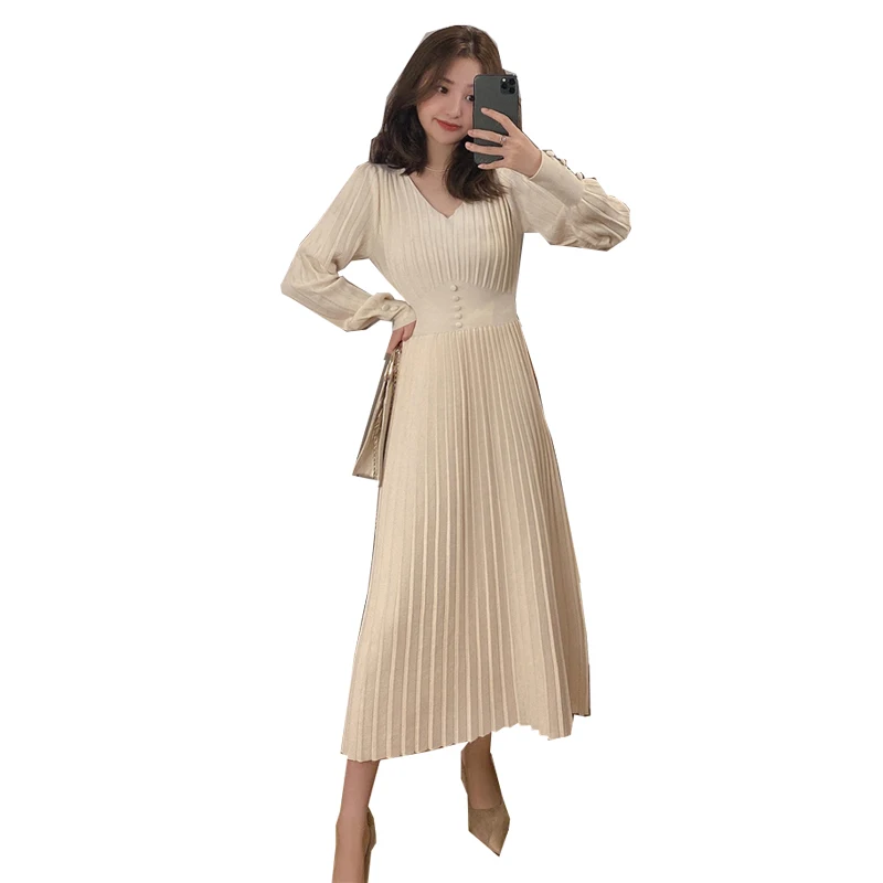

2021 Korean Casual Knitted Women Lady Dress For Women Ladies