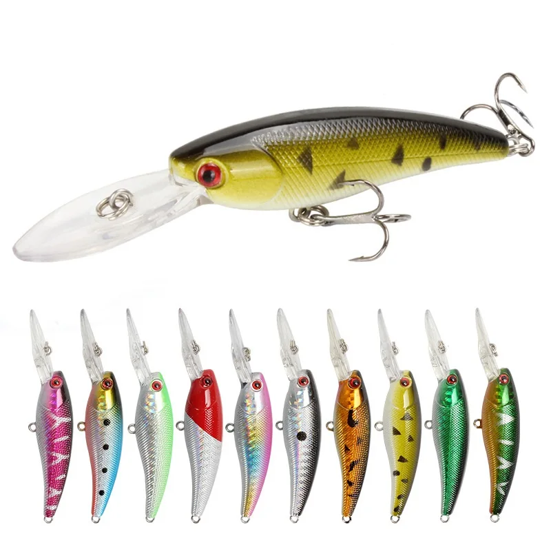 

90mm 7.1g Wobbler Diving Minnow crankbait floating Lure, 10 color
