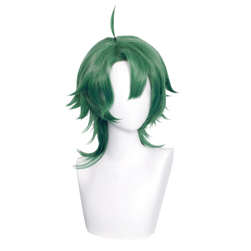 

Green Synthetic Hair Anime Comic Exhibition Cosplay Halloween Hair COS Ombre Wigs Cool Male Hair Ends Upturned Ahoge, Pic showed