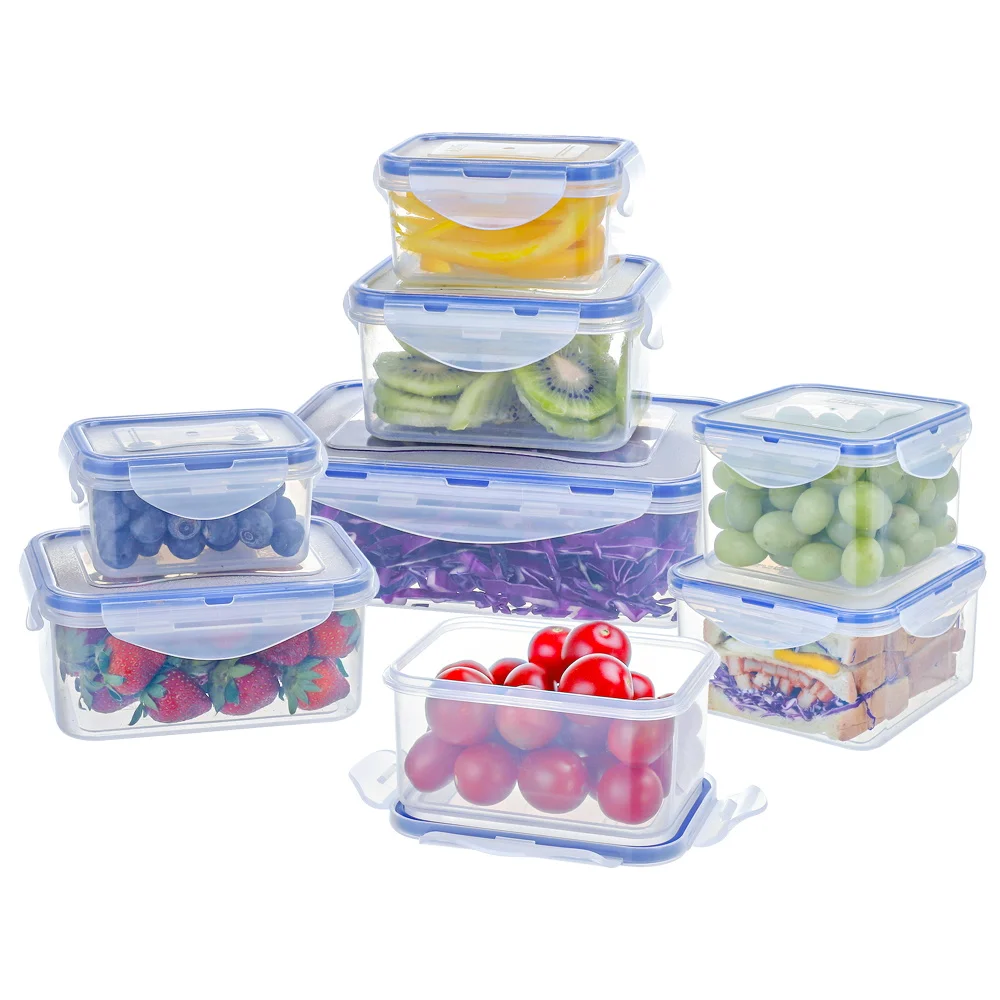 

Heat Kitchen Transparent Crisper Airtight Plastic Sealed Food Storage Container Box, Clear,transparent