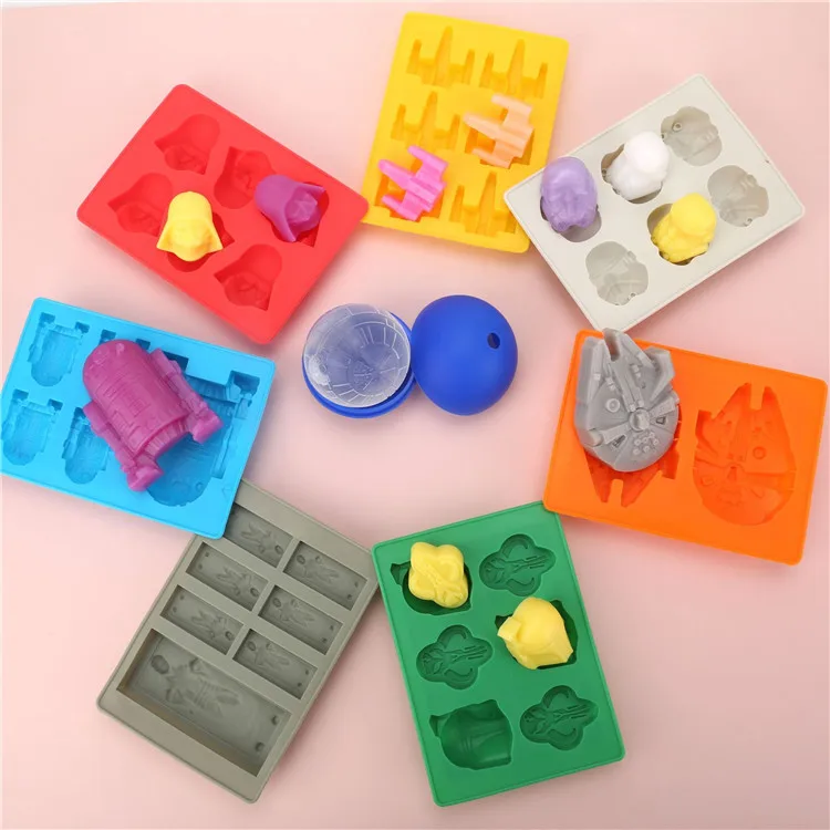 

Y2493 Amazon Hot Sell Set Of 8 Pcs Star Wars Silicone Mold For Cake Chocolate Ice Cube Decorating, Random