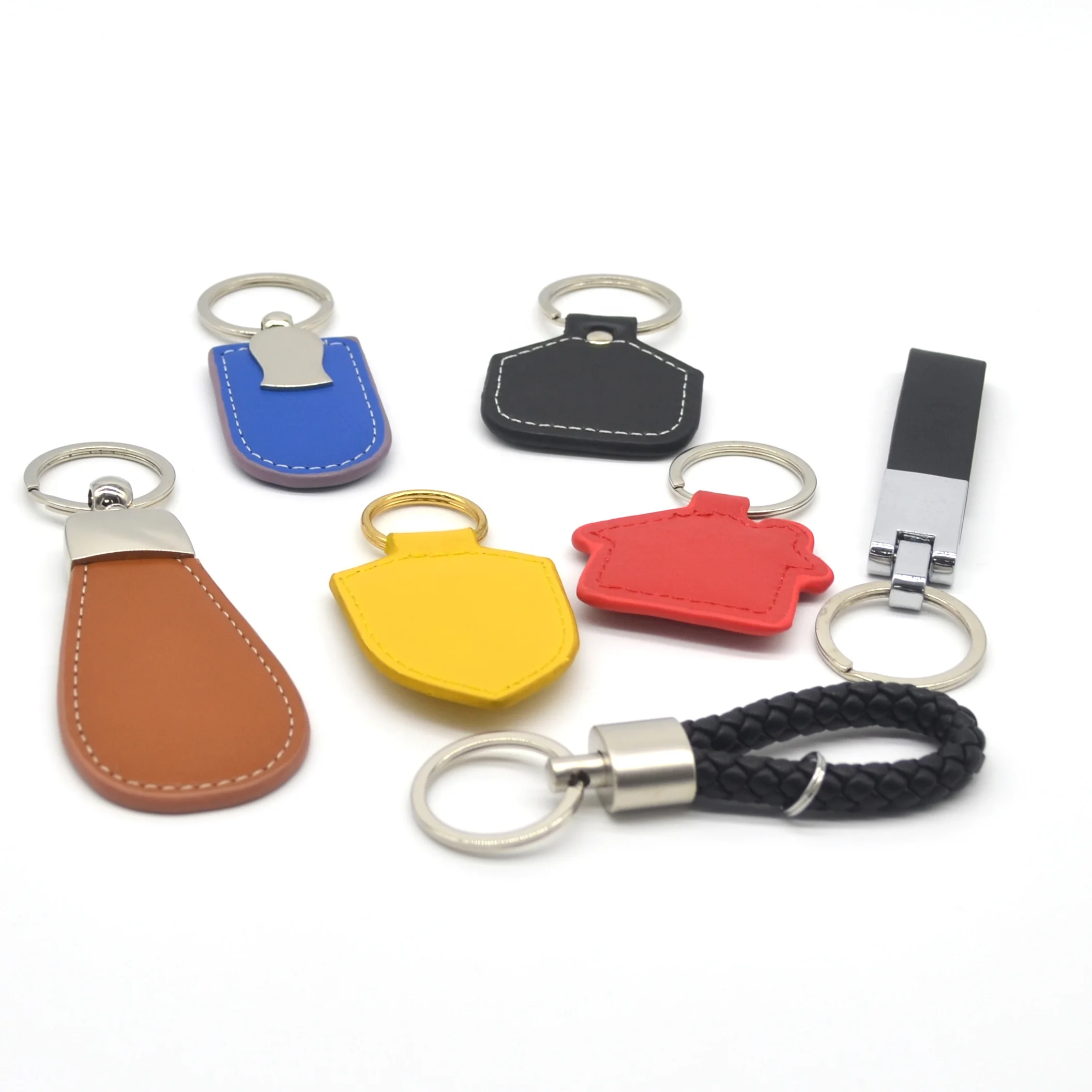 Cheap 3d Keychain Manufacturer Custom Logo Keychain Metal Keyring Pu