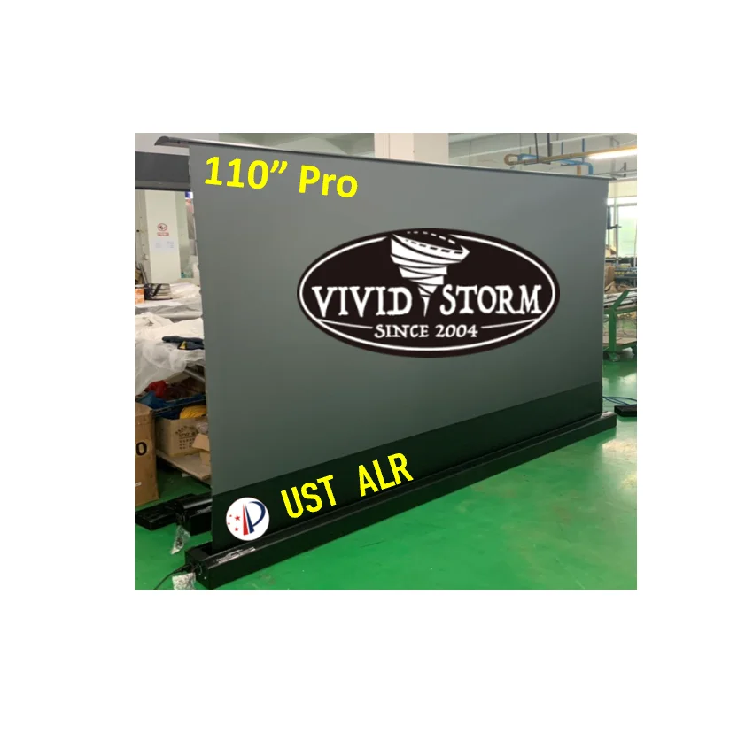 

Pro VIVIDSTORM 110 inches 16:9 Motorized Wireless HD/UHD/2K/4K/8K Laser ALR Rollable Floor Rising Electric projector screen