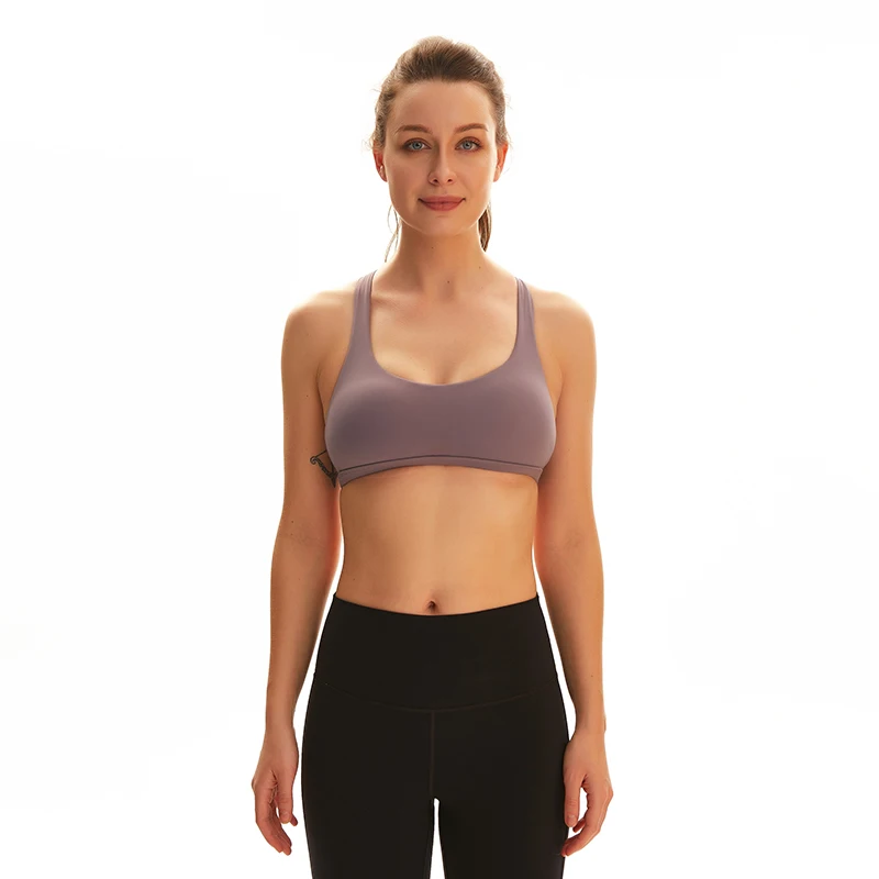 

New Yoga Bra Naked Feeling Skin-Friendly Crossback Bra Running And Fitness Unrimmed Sports Wear