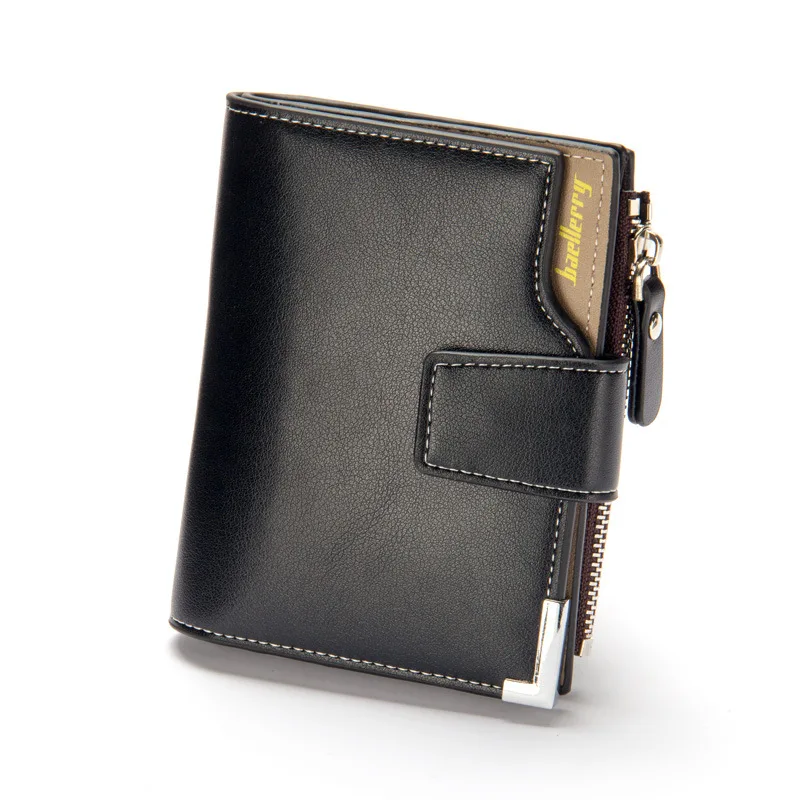 

2021 New Fashion Male Purse Business Credit Card Holder RFID Zipper Wallet men Coin Purse Card Leather Men Wallets, 2 colors