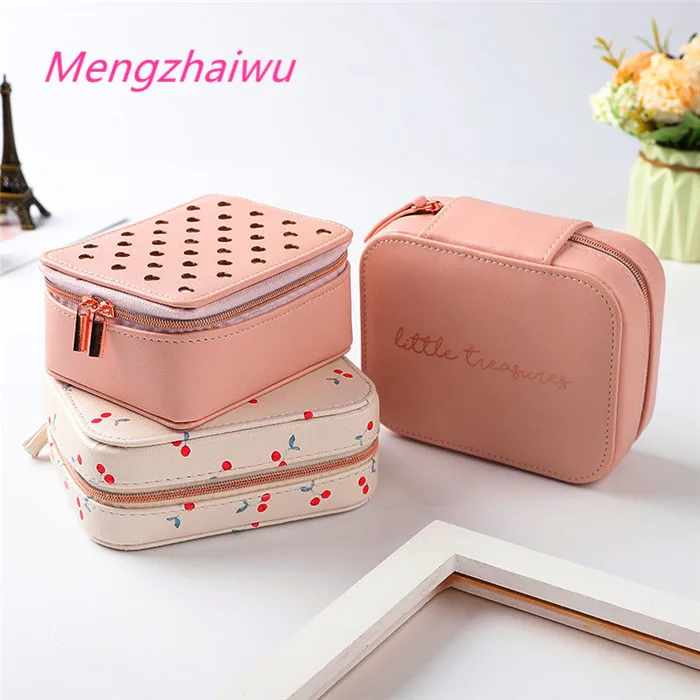 

United States daily home use products fashion laddies PU leather toiletry bag travel use Portable women luxury pink makeup bag