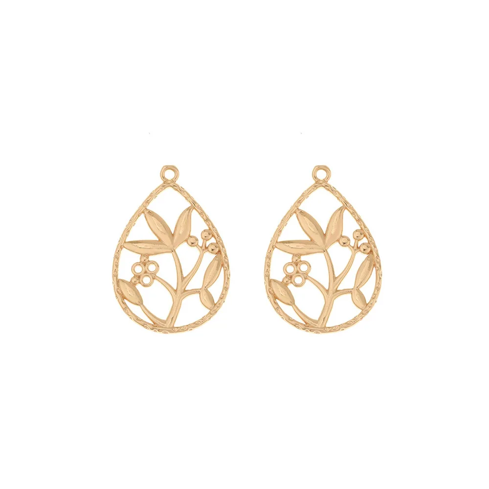 

Jewelry Accessories Cordial Design 50Pcs 21*30MM Jewelry Accessories Pendant Copper Hand Made DIY Making Drop Shape Earring