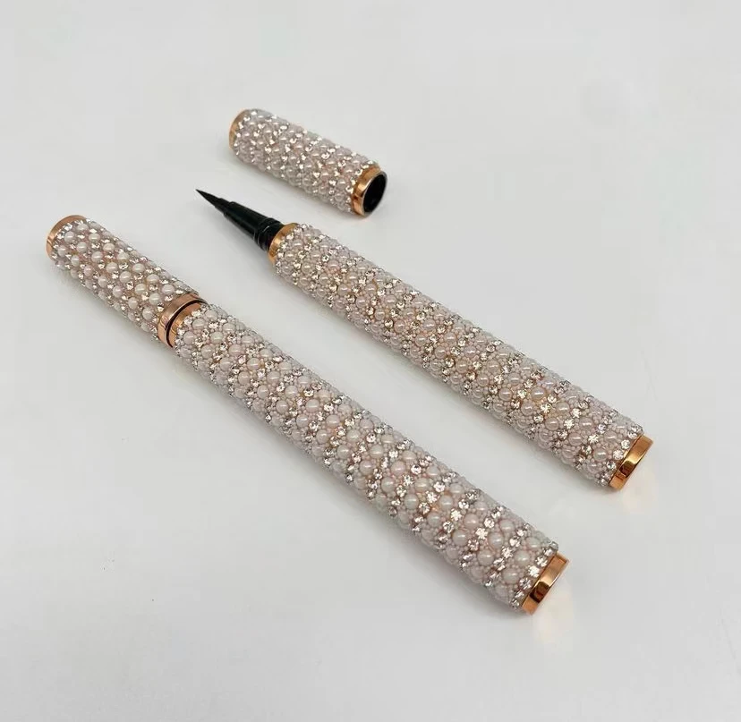 

Sample wholesale rhinestone water activated eyeliner lash glue pen packaging bags for eyelash glue pens