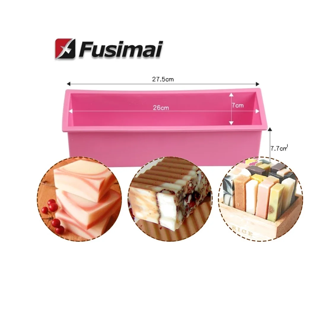 

Fusimai Rectangle Silastic Lotion Bars Molding Desserts Silica Gel Lotion Sticks Mould Rectangular Silicone Soap Mold