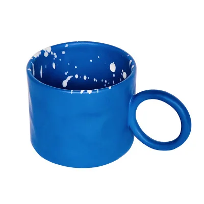 

Hot Sale Korean Klein Blue Hand Pinch Pattern Irregular Inkjet Dot Dirty Big Earring Mug