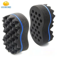 

double sided wave-shaped sponge brushes multi-holes side braid Twist hair curl wave Hair sponge brush hair styling tools