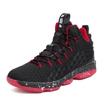 

New fashion cheap brand middle cut black basketball shoes
