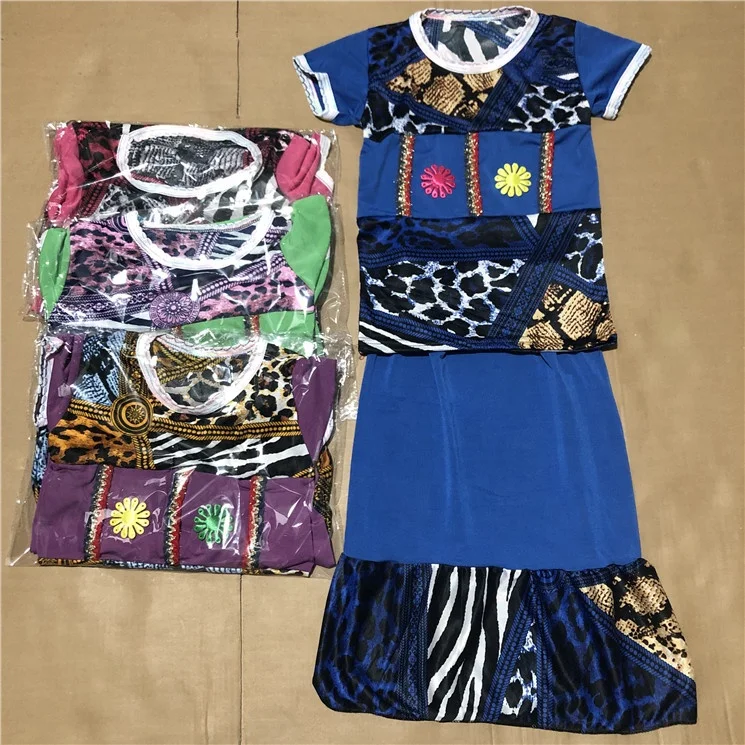

1.38 USD GQ247 Yiwu Amysi Garments kids top and skirt suit 3 - 7 years old casual wear summer short sleeve girl dress set, Mix color