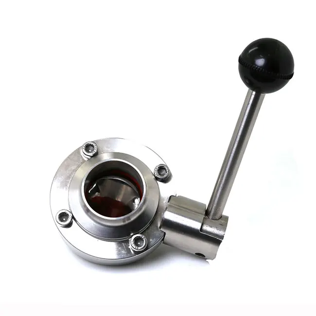
Stainless Steel 304 Tri-Clamp Connection DN50 Sanitary Butterfly Valve 