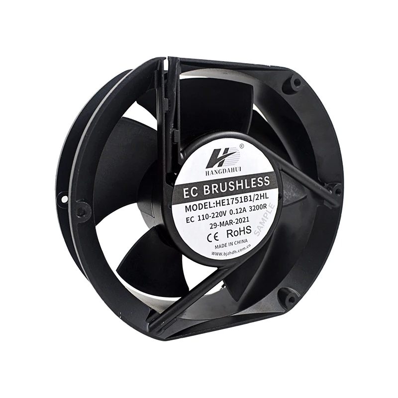 

High speed 3850rpm 27W 5 inch 220v 170mm axial fan Ball bearing metal frame cooling fan 17251 ec fan