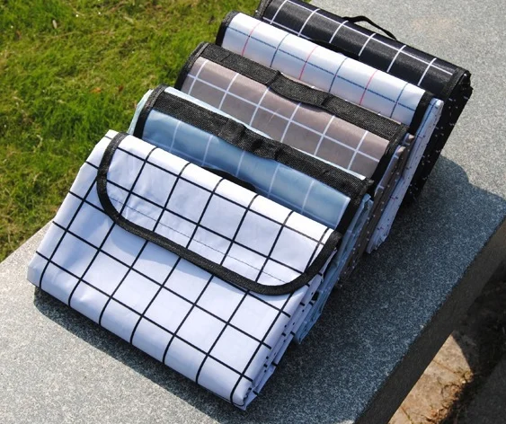 

Hot sale multi size options full color check printing waterproof durable PVC picnic blanket colorful foldable picnic mat