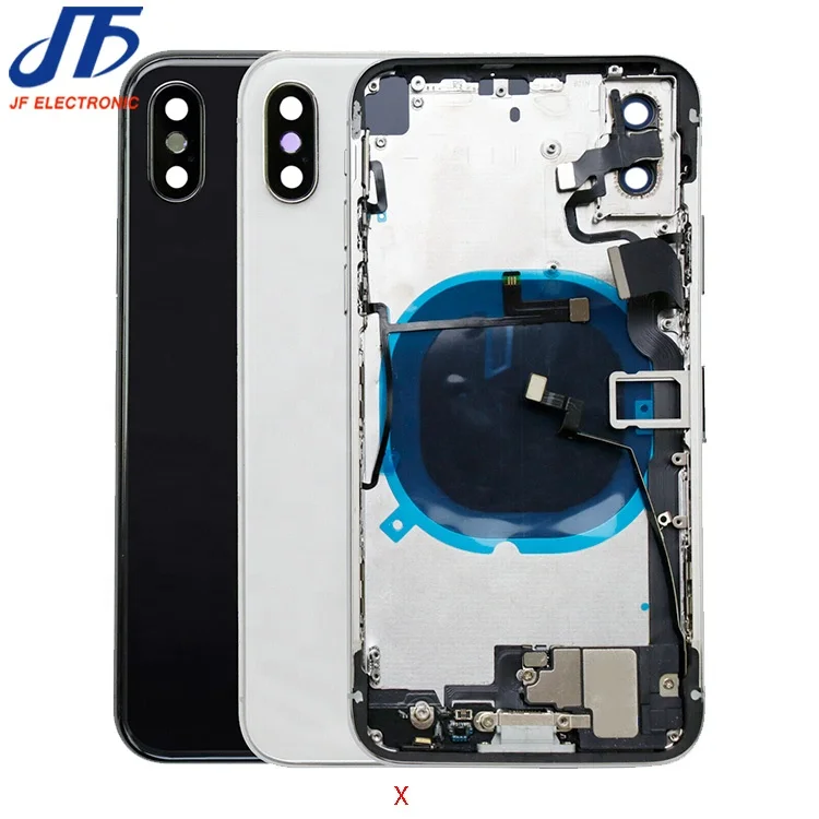 

Hot selling battery cover rear door back full housing assembly with small parts for iphone X XS XS MAX, Black white gold