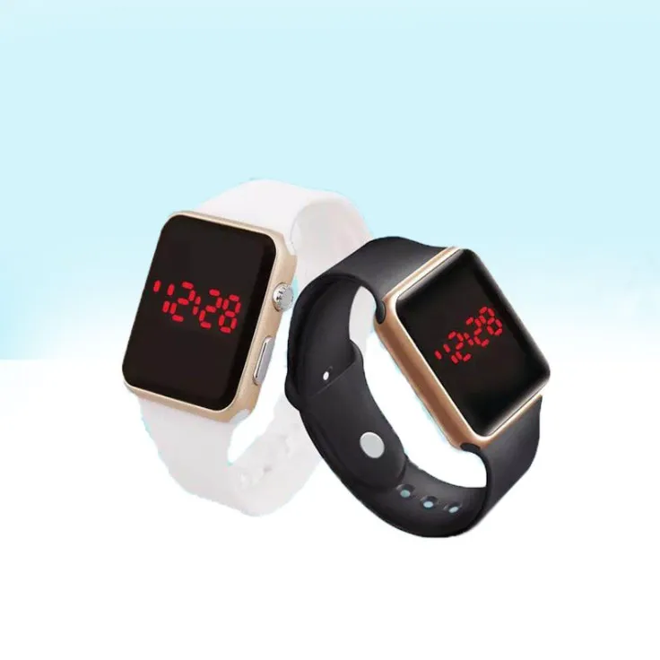 

Electroplated fashionable led watch square led electronic movement wristwatch