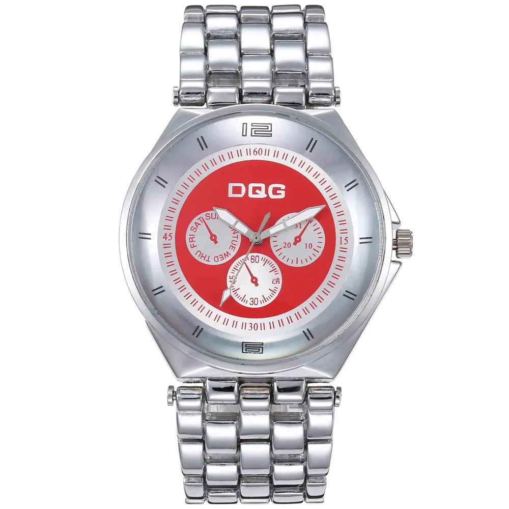 

Best selling Top Brand Luxury Large dial alloy steel band military watches three eye stainless watch