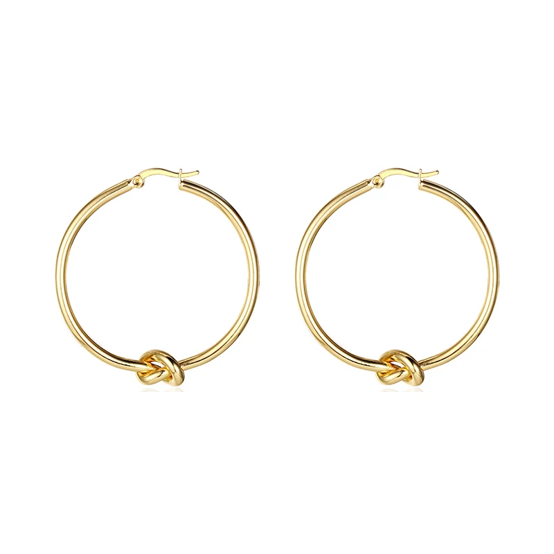 

Fashion Knot Hoop Earring Personality Earrings For Women Exaggerated Brass Big Earring Women Fashion Jewelry Gift, Picture shows