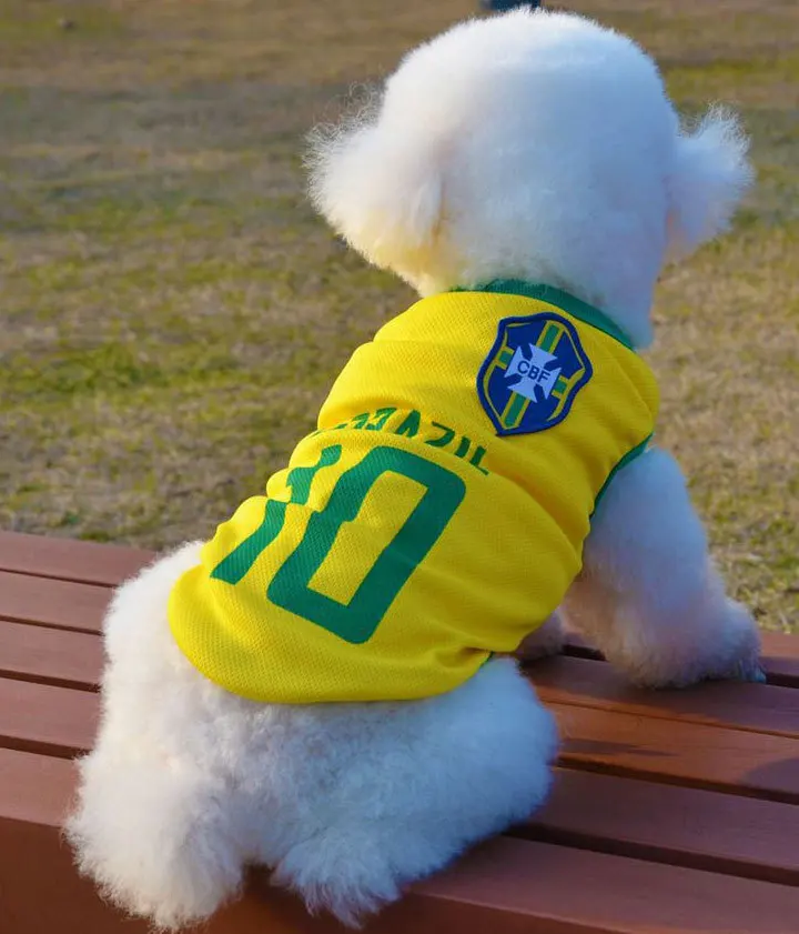 

Wholesale Pet Clothes Padded Football Shirts Dog Custom Soccer Jerseys