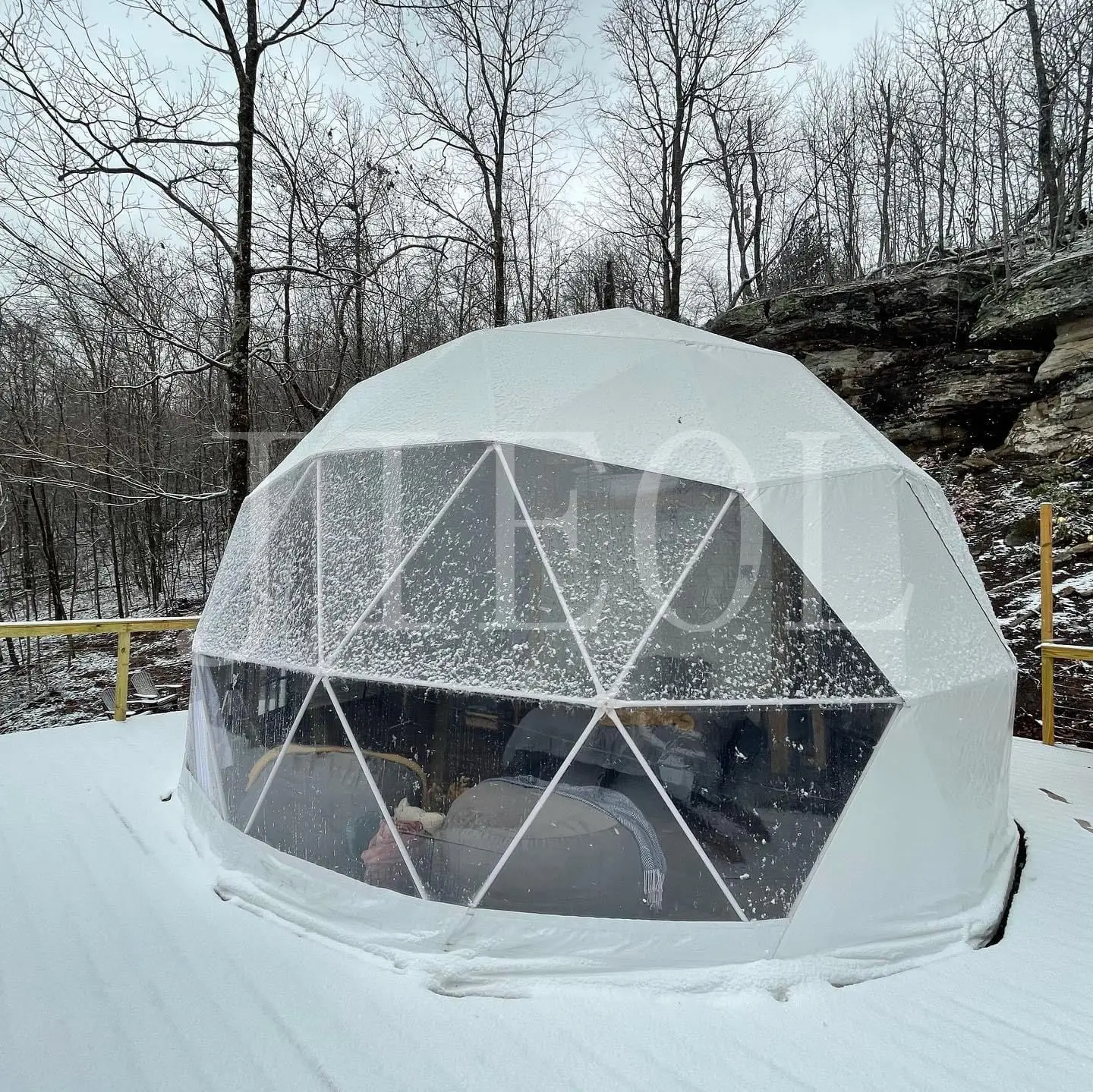 

20ft Luxury Geodesic Dome Tent Glamping Dome With Bathroom /Glass Door, White, blue, green, yellow, red, etc