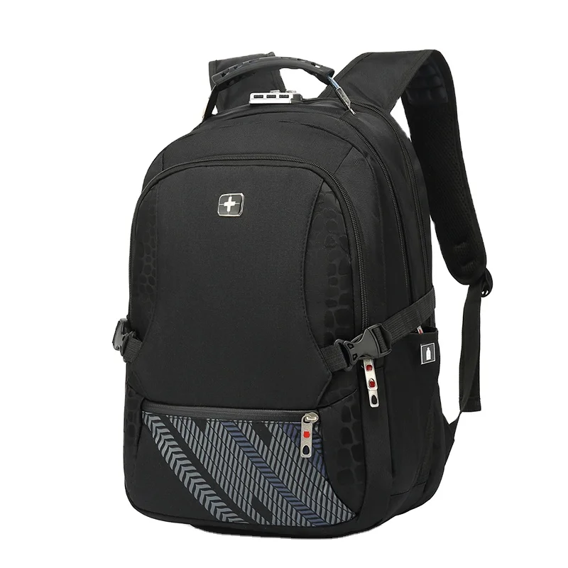 

High quality laptop backpack manufacturer waterproof nylon back pack travel knapsack bag for men, Black