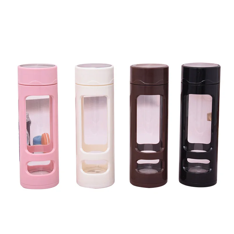 

Mikenda glass infuser water bottle custom logo water bottle glass, Black, white, coffee color and pink