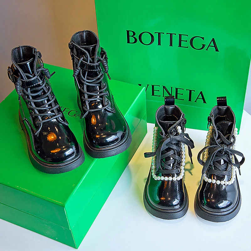 

Hot sale cheap little girl shoes and boots, Black