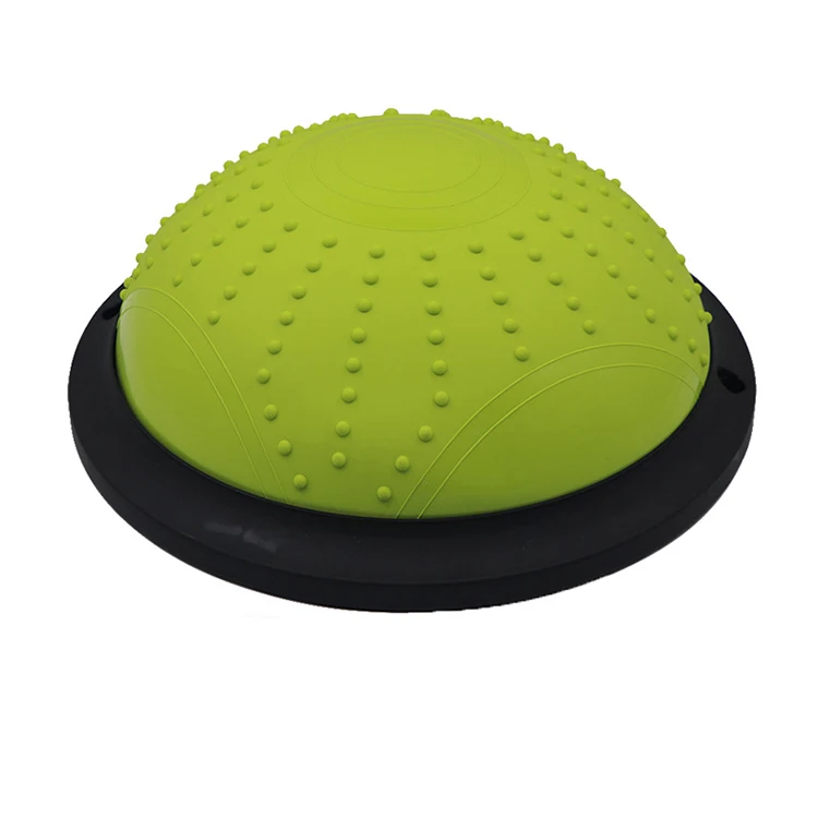 

Yoga Trainer PVC Pilates Ball Half Balance Ball with Resistance Bands and Air Pump