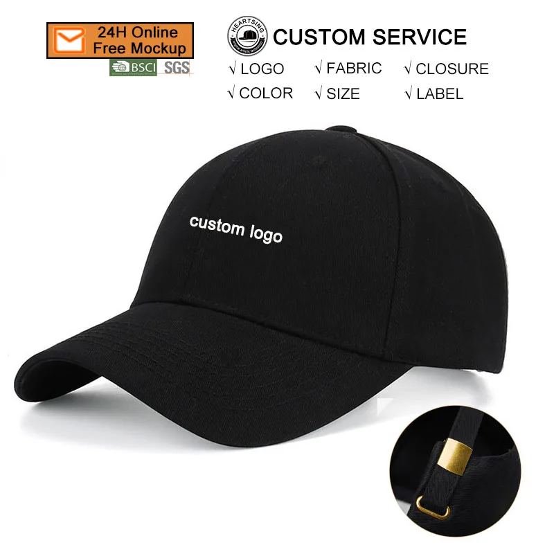 

High quality casquette black cotton blank adjustable custom baseball cap without logo, Custom color