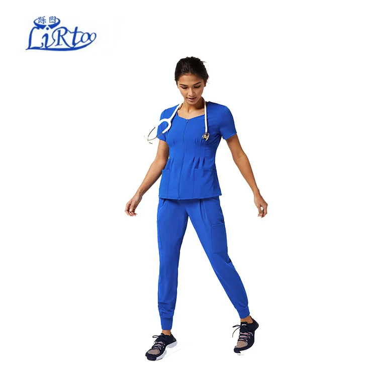 Wholesale New Style Stretchy Hospital Nurse Scrubs Sets Medical Uniform for Women