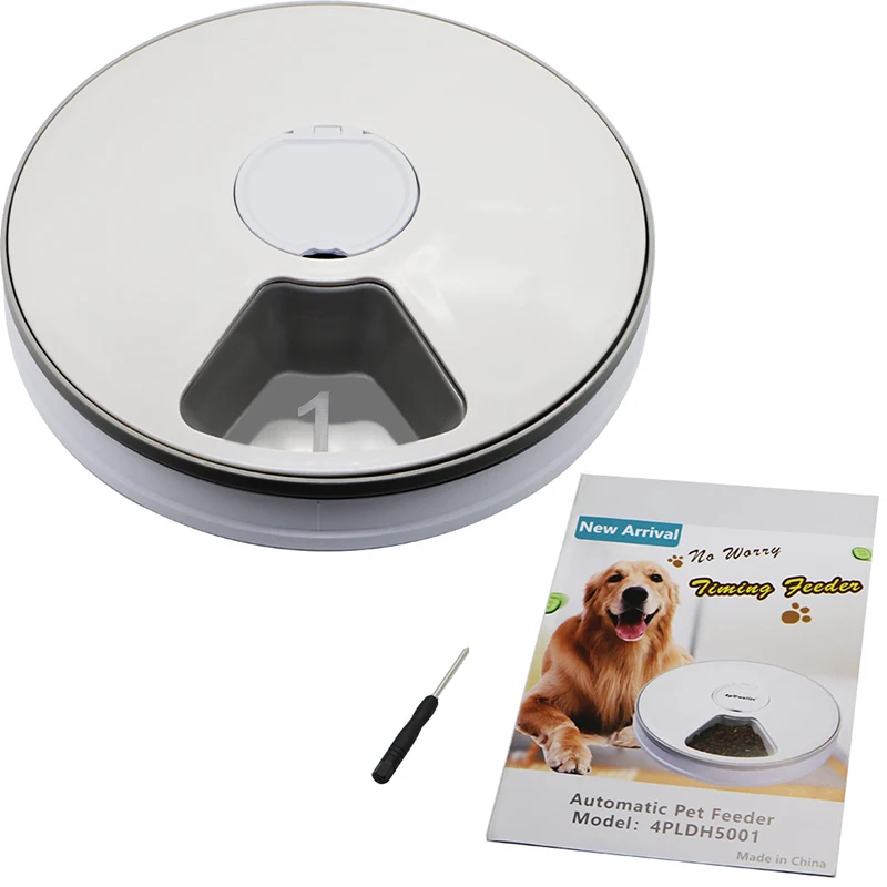 

Portion Control Dual Power Supply Auto Pet Feeder 6-meals Automatic Cat Feeder for Cat and Small Medium Dog