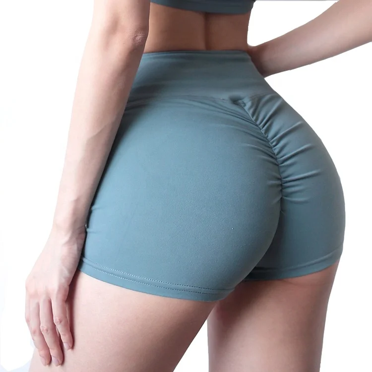 

Women Workout Yoga Shorts High Waist Booty Push Up Gym Shorts Scrunch Ruched Butt Lifting Sports Short Pants, Customized colors