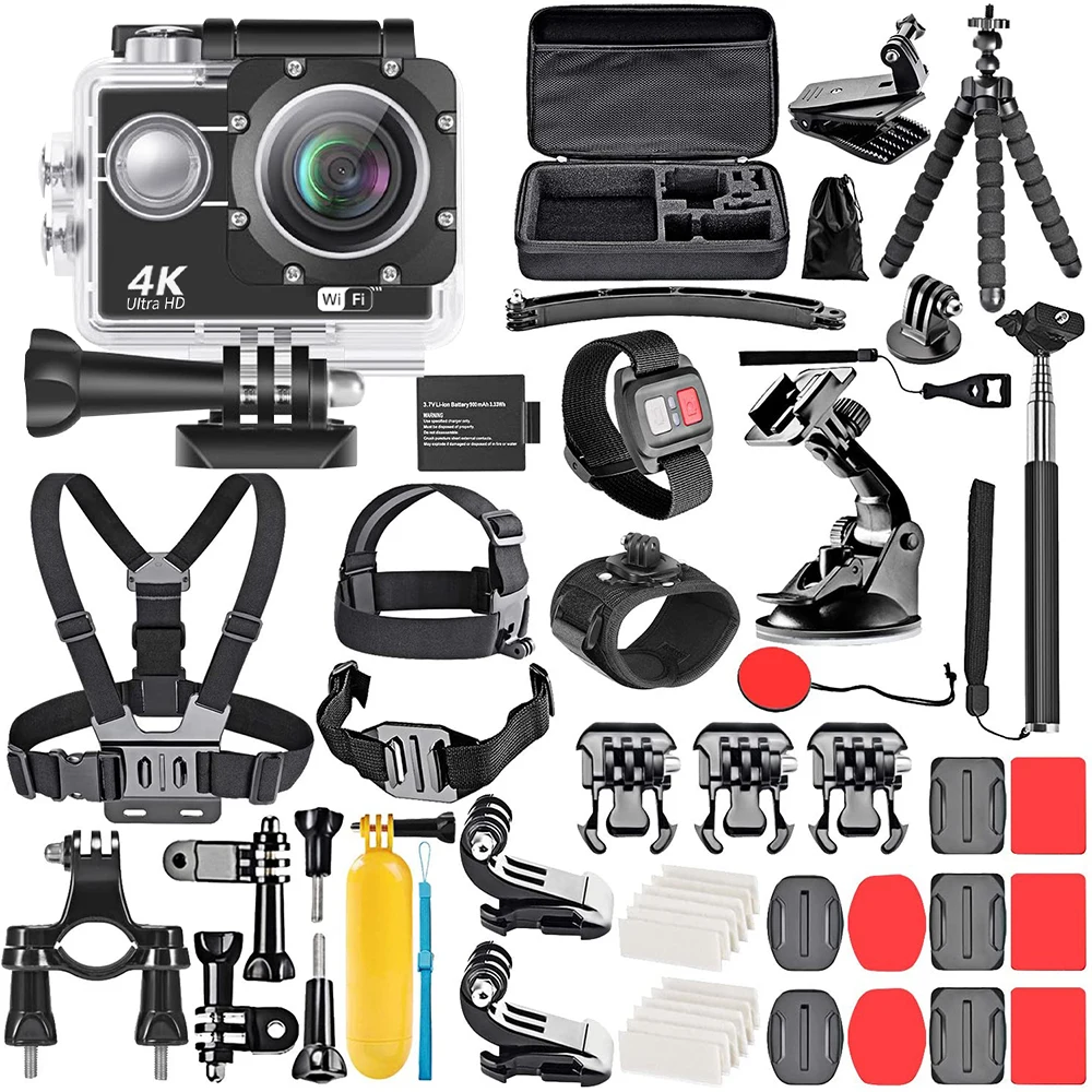 

Professional Custom 50 in 1Sports Camara Accessory Kit Set and Full 2 inch Full 1080P HD Camera, Black,welcome oem/odm