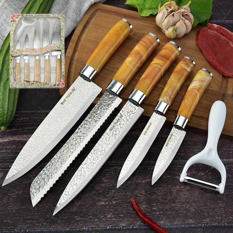 

High Quality 6 Piece Stainless Steel Kitchen Knife Set For Home Kitchen And Restaurant