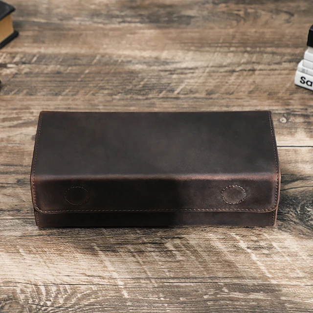 

Portable Customize Logo Designer Eyeglass Pouch luxury Sunglasses Case Genuine Leather Sunglasses Case Packaging
