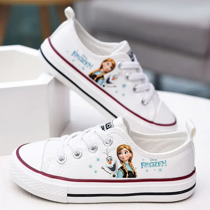 

Disney children's new breathable cartoon Frozen Princess girl non-slip soft-soled casual shoes sports shoes student canvas shoes