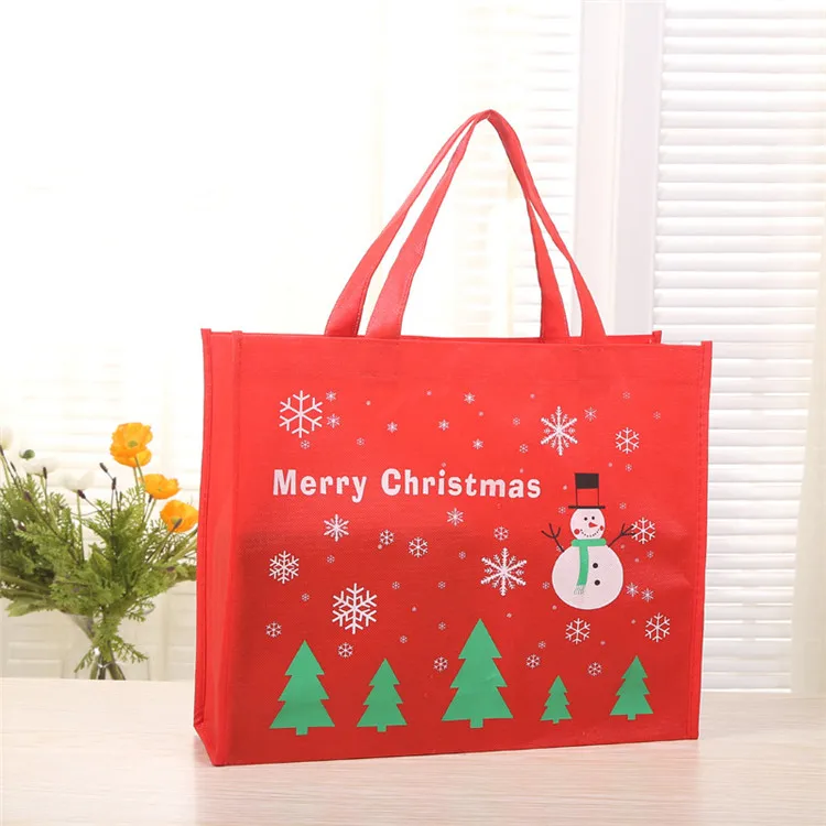 

Custom Hot Sell Reusable Christmas Tote Gift Bags PP Non Woven Tote Shopping Bag With Handle