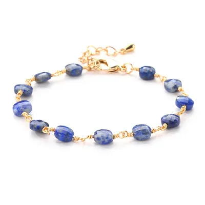 

Newest Design Copper Plated Crystal Gemstone Beaded Bracelet Handmade Healing Natural Stone Bracelet For Women Children, As picture