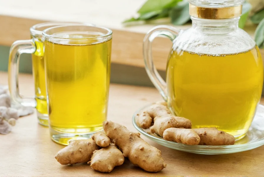 Infographic showing medication interactions with ginger green tea including blood thinners and diabetes medications